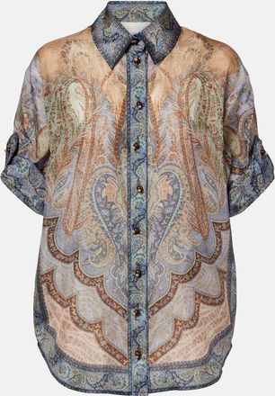 Zimmermann Wanderlust printed silk top