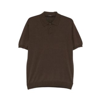 Zanone Polo Shirts, male, Brown, Size: 2XL Sweater