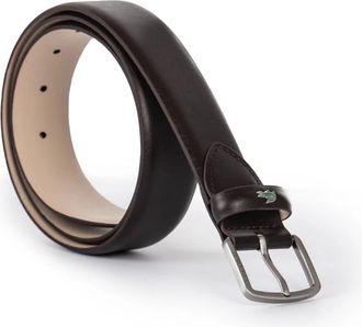 Lacoste Accessoires, Heren, Bruin, 115 CM, Leer, Gladde leren riem