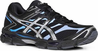 Asics Mens Black And Pure Silver Sneakers Black-Pure Artificial Leather Trainers Black/pure