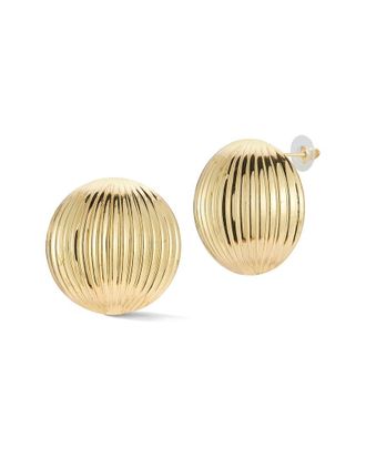 Glaze Jewelry Plated Chunky Round Ribbed Dome Button Statement Stud Earrings