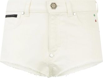 Philipp Plein Hot Pants Basic - Dames - Denim shorts - Wit - W30 - Denim - Korte Broeken