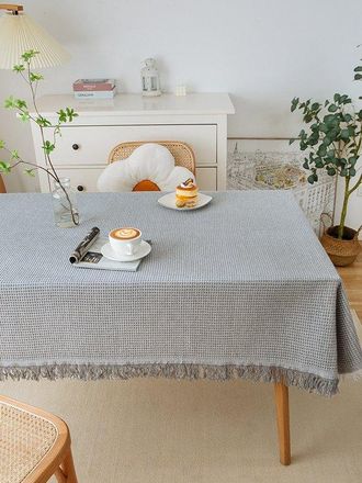 OEM Mantel De Encaje, Mantel Hecho A Mano, Mantel De Encaje De Algod&oacute;n A Crochet, Panal De Abeja, Gris Y Blanco [mesa Larga], 90150cm