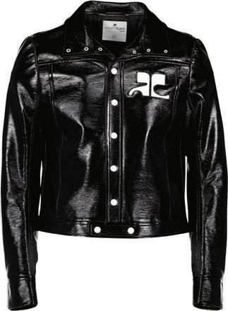Courrèges Light Jackets, male, Black, Size: XS Vinyl Jacket Reissue Mens Fashion