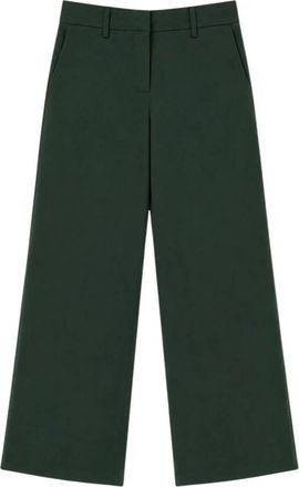 Max Mara Gang Broeken - Dames - Vrijetijds broeken - Groen - S - Katoen - Broeken