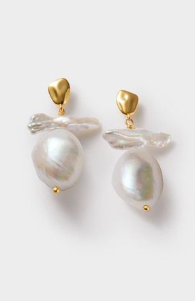 Katie Loxton Sol Pearl Earrings in Gold Coated at Nordstrom