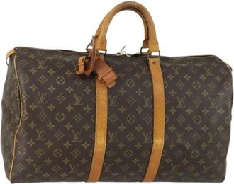 Louis Vuitton Pre-owned Weekend Bags, female, Brown, Size: ONE SIZE Pre-owned Vintage Canvas Weekend Bag