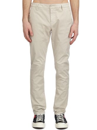 Dondup Mens Cotton Trousers Mod Gaubert - Light Grey - Size 35 (Waist)