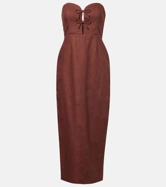 Poss&eacute; Sabine linen midi dress