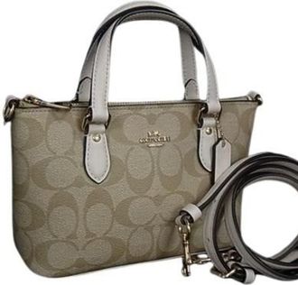 Coach Beige Ivory Pvc Leather Handbag Shoulder Bag Tote Bag (Pre-Owned)