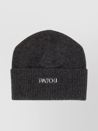 Patou ribbed knit cashmere wool beanie