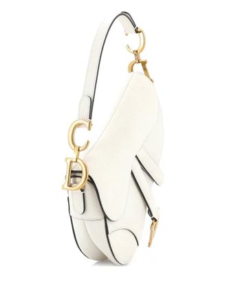 Dior Borsa a spalla Saddle mini in pelle - Bianco