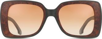 Oh My Woodness! Square Full Rim Acetate Womens Sunglasses Brown Size 52 - Free Lenses - Oh My Woodness