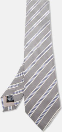 HUGO BOSS Boss By Hugo Boss Grey Diagonal Striped Silk Tie