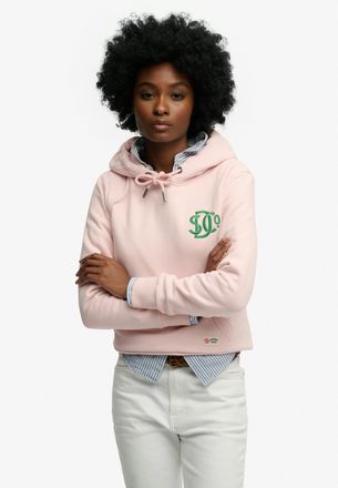 Superdry Kapuzensweatshirt SUPERDRY Sd&co Neon Hood, Damen, Gr. XL, chalk pink, Sweatware, Obermaterial: 80% Baumwolle, 20% Polyester, bedruckt, regular fit no