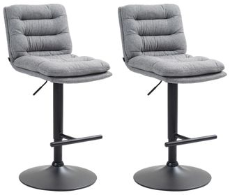 Clp Clp - Lote De 2 Taburetes De Bar De Tela Damar Gris Negro