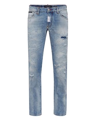 Philipp Plein Denim Trousers Super Straight Cut Premium