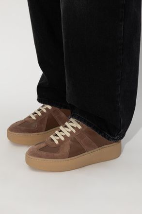 Maison Margiela Leather Sports Shoes, Womens, Brown