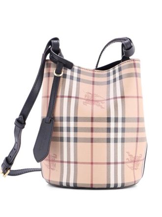 Burberry Lorne Haymarket Coated Canvas Small bucket bag - Black