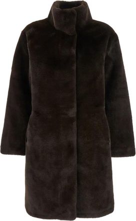 Apparis Bruine Bont Schildpadhals Jas Vrouw - Dames - Jassen - Bruin - XS - Jassen