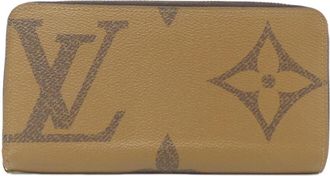 Louis Vuitton Marron Coated Canvas Long Wallet (Bi-Fold) (Pre-Owned)
