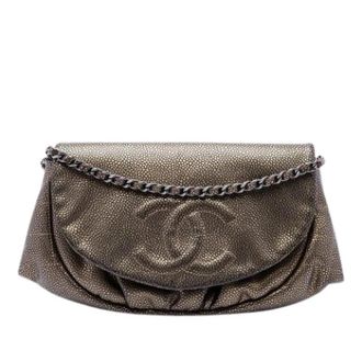 Chanel Pre-owned Vintage Crossbody Flap Bag - Dames - Vintage Schoudertas - Geel - ONE Size - Leer - Vintage
