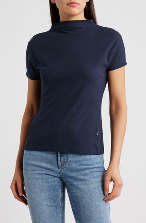 BOSS Ecreci Funnel Neck Cotton T-Shirt in Sky Captain at Nordstrom, Size X-Small