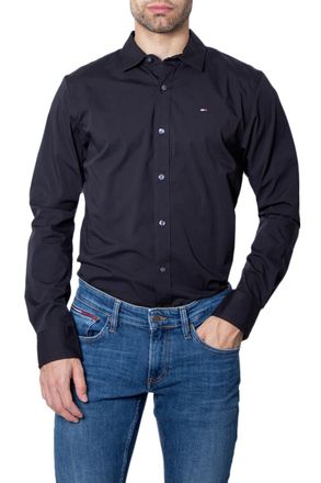 Tommy Hilfiger Tommy Jeans Overhemden Slim Fit Stretch Zwart