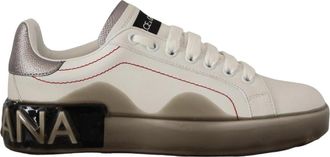 Dolce & Gabbana Iconische Leren Sneakers voor Modieuze Vrouwen - Dames - Sneakers - Wit - 36 EU - Schoenen