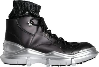 Dolce & Gabbana Zwarte Nylon High Top Sneakers - Heren - Veterlaarzen - Zwart - 44 EU - Nylon - Schoenen
