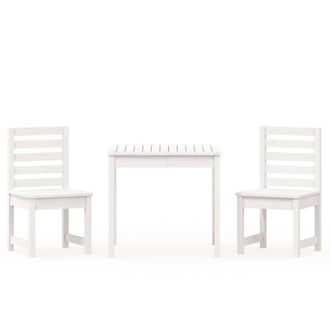 Berkfield Home 3 Piece Garden Bistro Set White Solid Wood Pine