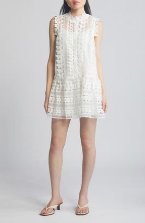 Ciebon Cara Butterfly Lace Shift Dress in White at Nordstrom Rack, Size Medium