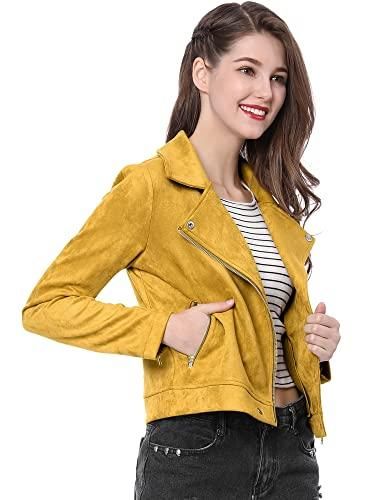Allegra K sourcing map Veste courte pour femme Soft Moto Poches