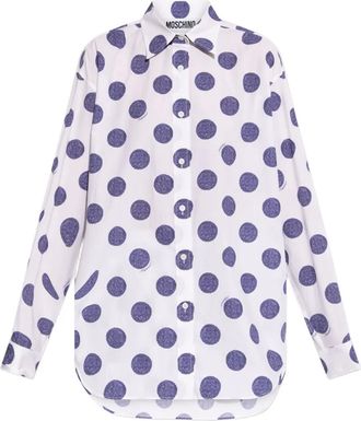 Moschino Camicia in cotone con stampa - Bianco