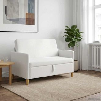 vidaXL Vidaxl Divano Con Storage Bianco 122 X 78 X 87 Cm Poliestere