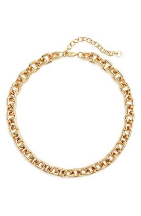 Nordstrom Soft Square Link Chain Necklace in Gold at Nordstrom