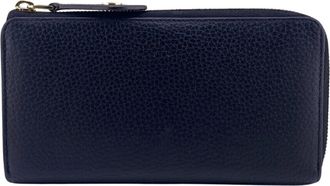 Louis Vuitton Black Leather Long Wallet (Bi-Fold) (Pre-Owned)