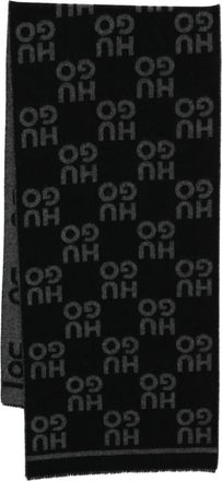 HUGO BOSS Sciarpa con logo - Nero