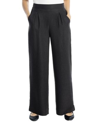 Max Studio Texture Woven Pleated Wide Leg Pant