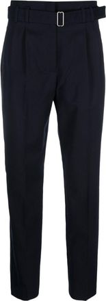 A.P.C. Anthea belted tailored trousers - women - Virgin Wool - 40 - Blue