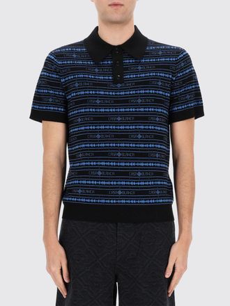 Casablanca Polo in maglia di lana con logo a contrasto e colletto classico