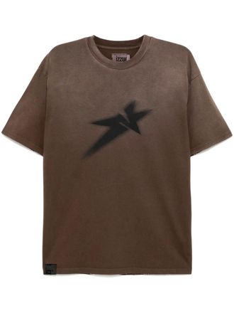 Izzue T-shirt con stampa grafica - Marrone