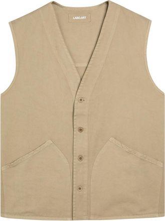 Labo.art V-neck Cotton Vest - Taupe - 2 (XS)