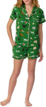 Kate Spade New York Print Short Sleeve Pajamas in Green at Nordstrom, Size X-Small