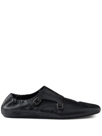 Prada monk-strap loafers - men - Calf Leather/Calf Leather/Calf Leather - 10.5 - Black
