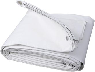 Woltu Lona Impermeable De Pe 280 G/m2 Lonas Para Piscinas Con Ojales De Aluminio Lona De Protecci&oacute;n Para Muebles Jard&iacute;n Piscina Y Coche Blanco 3x5m - Woltu