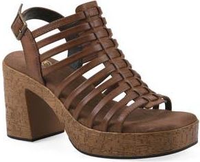 White Mountain Barbea Platform Sandal in Dark Tan Burnished Smooth at Nordstrom Rack, Size 9.5