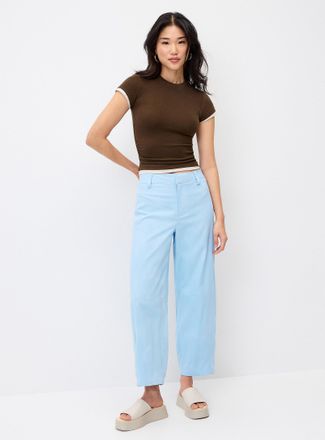 Twik Womens Linen-blend barrel-leg dress pant