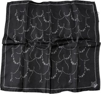 Dolce & Gabbana Zijden Zakdoek Sjaal met Patroon - Heren - Zijden sjaals - Zwart - ONE Size - Accessoires