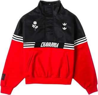 Willy Chavarria x Adidas logo-embroidery stripe jacket - Black